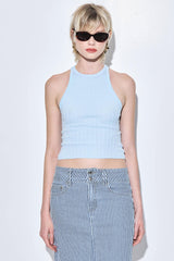 Ribbed Crew Neck Tank Top