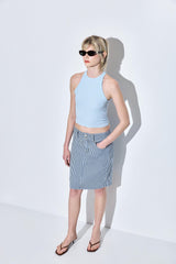 Ribbed Crew Neck Tank Top