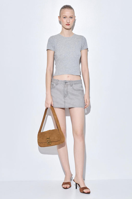 Ribbed Crew Neck Tee