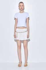 Shirred Waist Mini Skirt