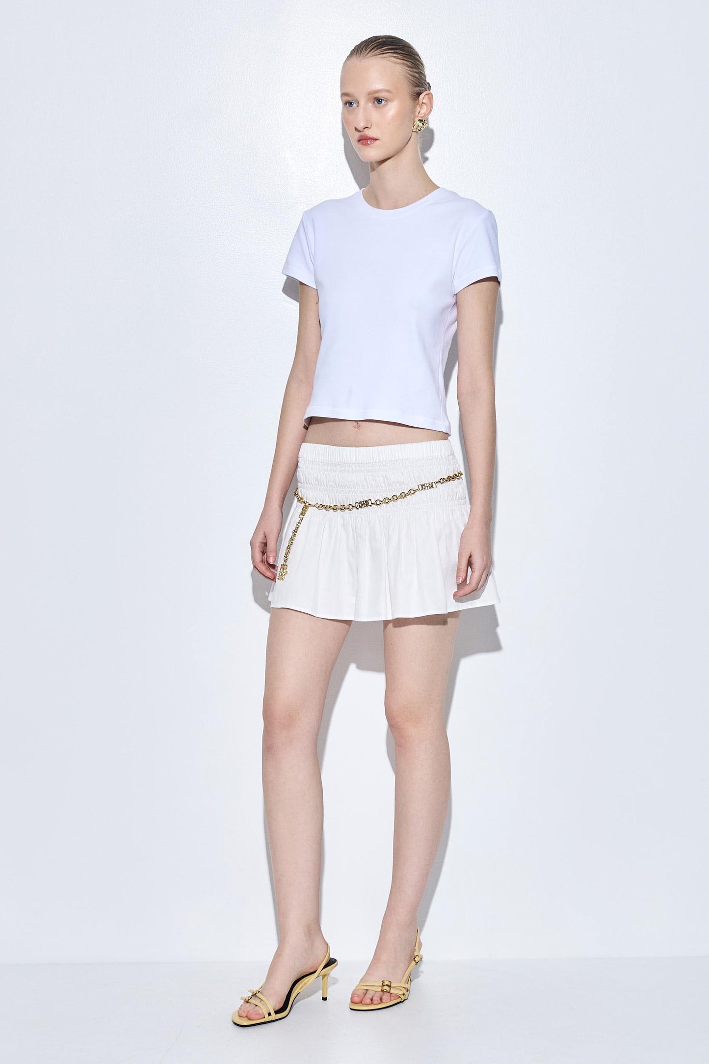Shirred Waist Mini Skirt