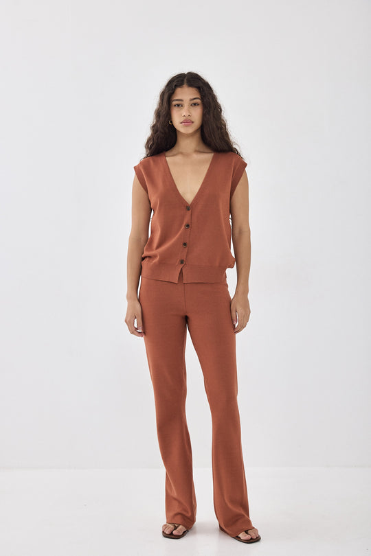 Knitted Bootcut Pants - Dé Rococo