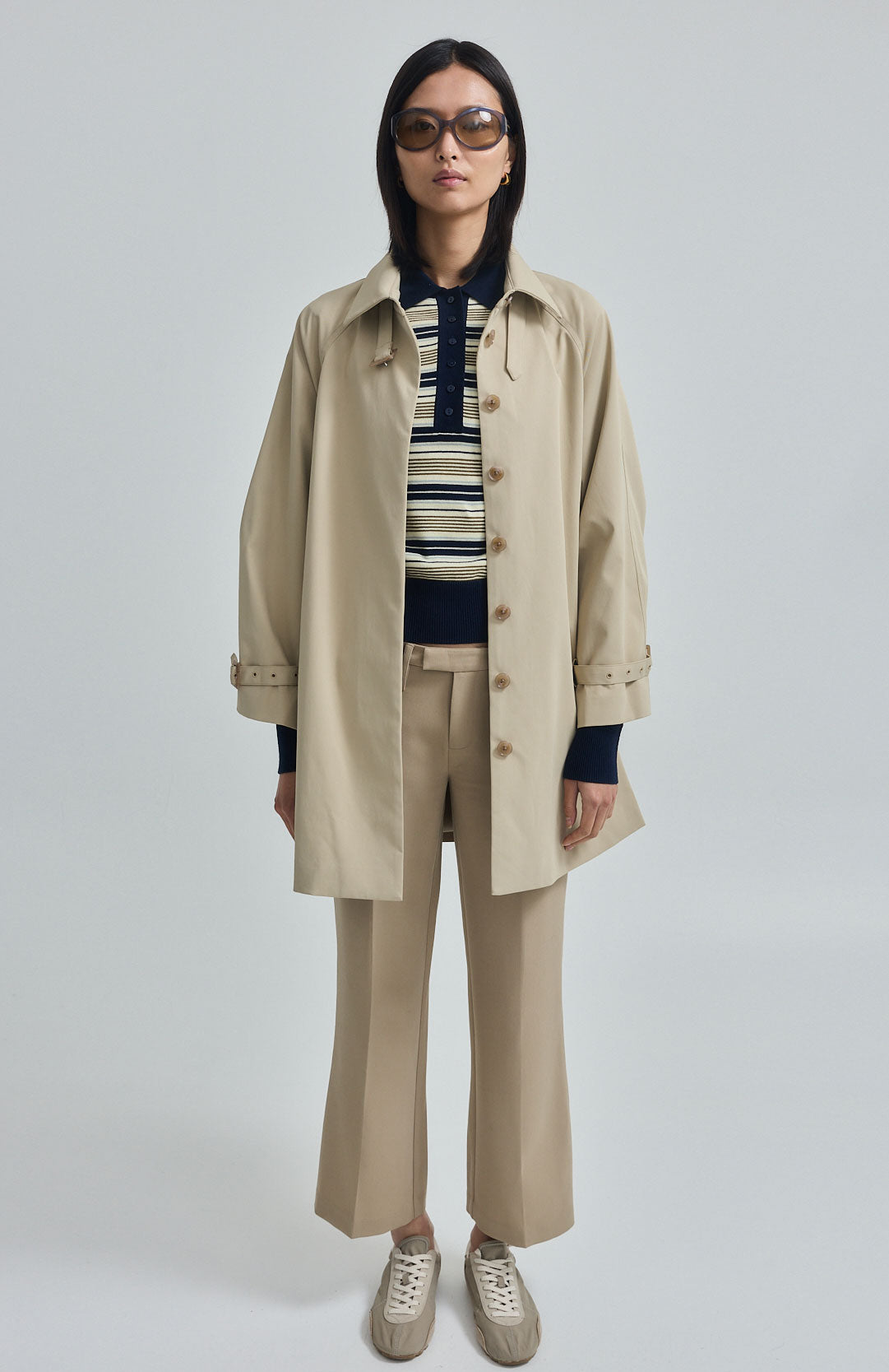 Long Sleeved Striped Polo