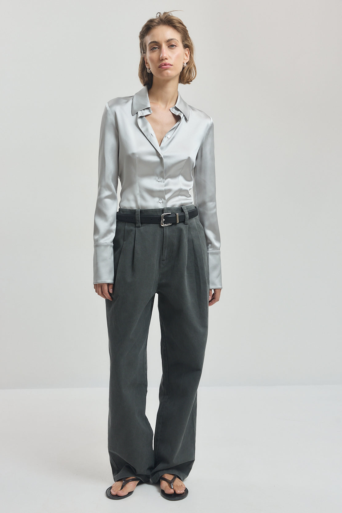 Cotton Pleated Pants
