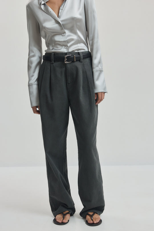 Cotton Pleated Pants