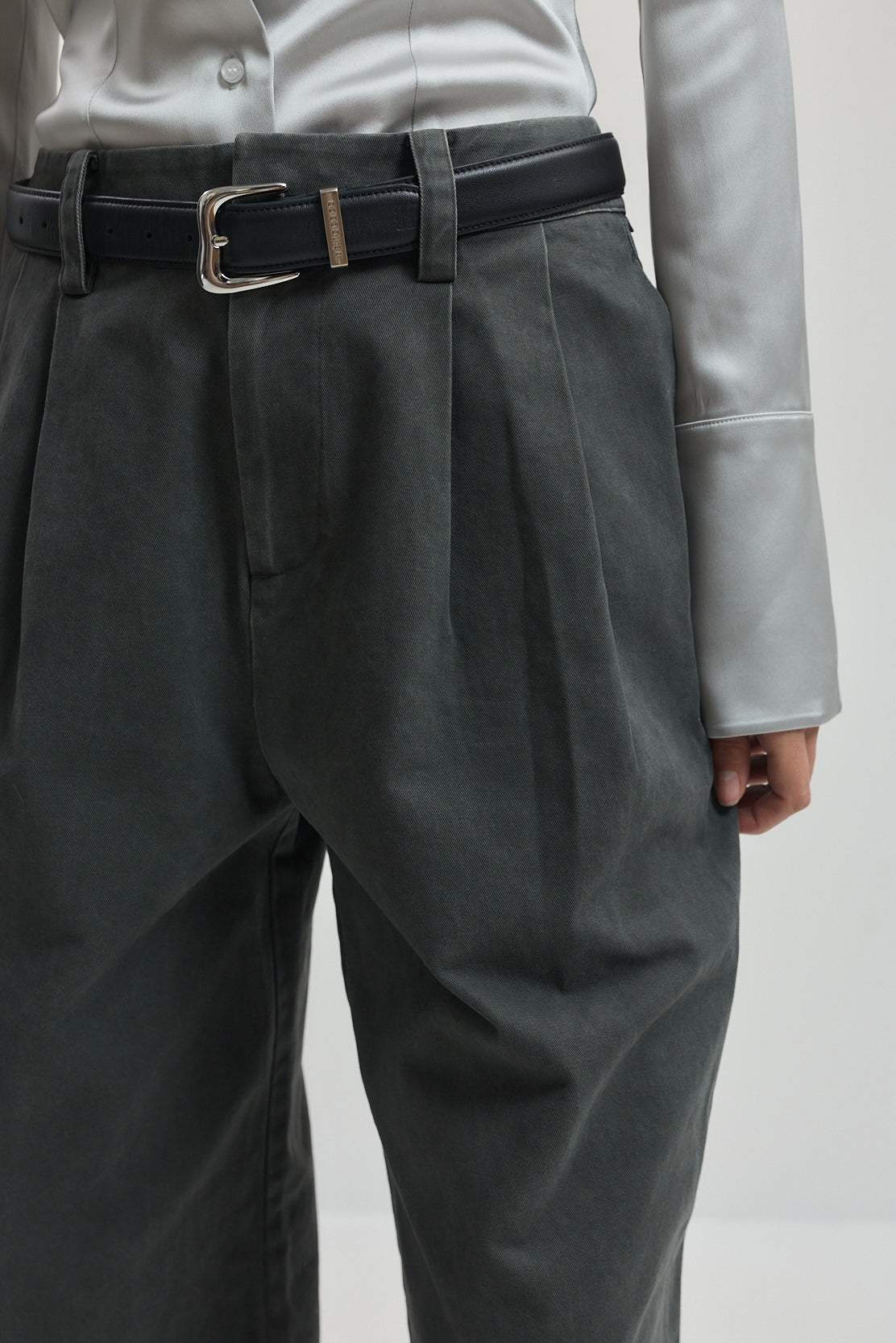 Cotton Pleated Pants