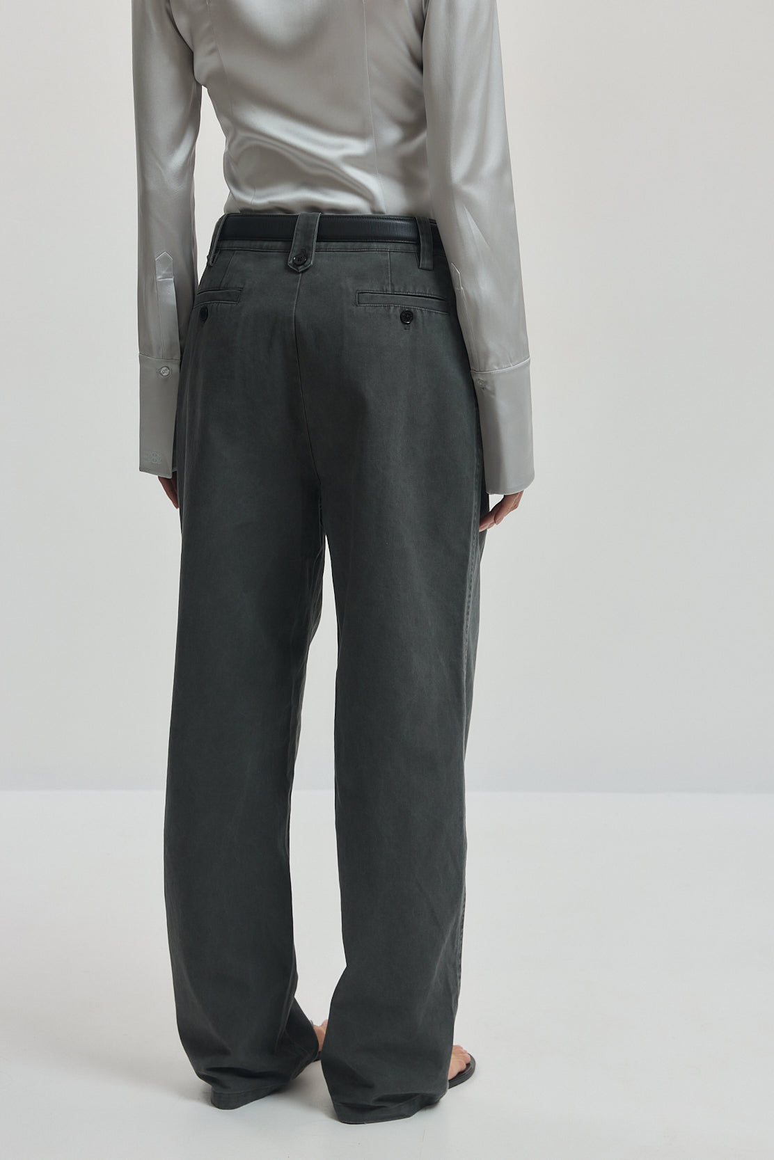 Cotton Pleated Pants
