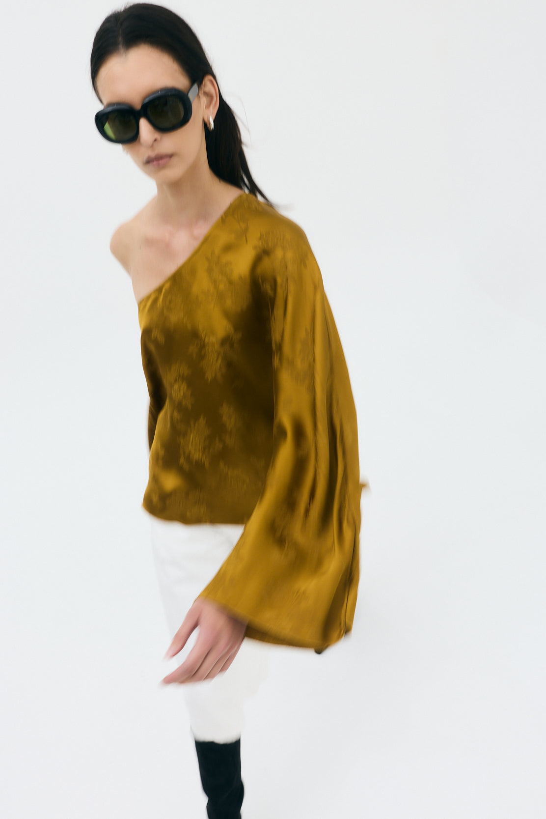 One Shoulder Jacquard Top