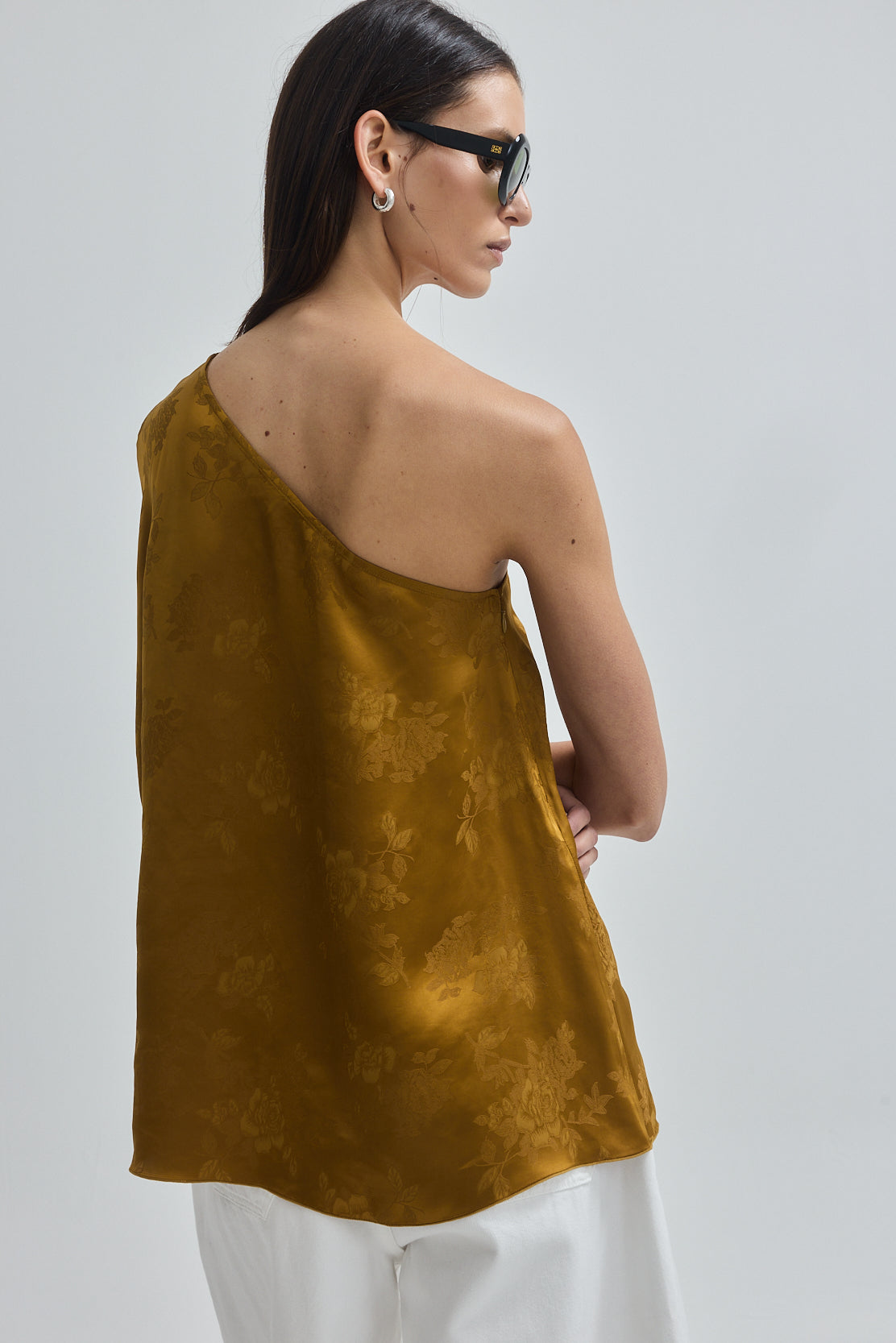 One Shoulder Jacquard Top