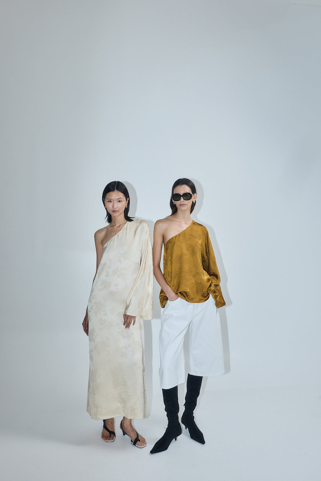 One Shoulder Jacquard Dress