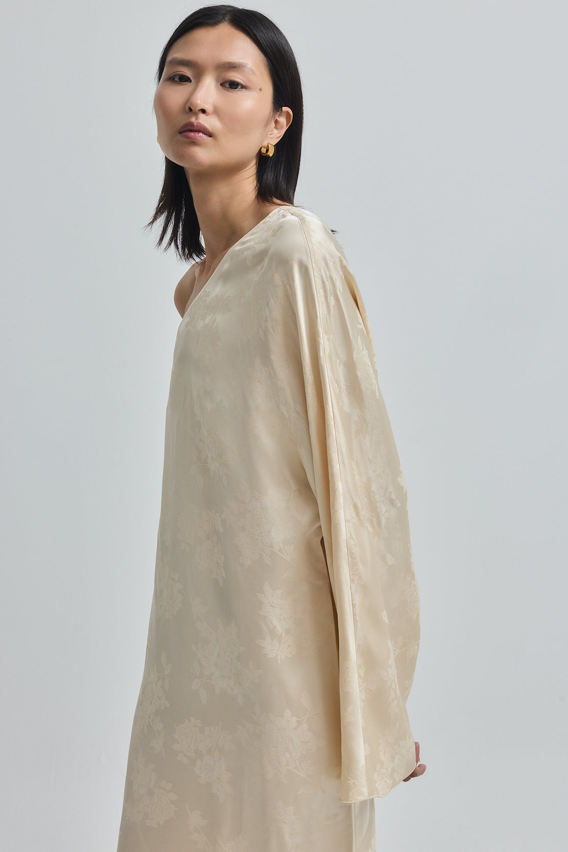 One Shoulder Jacquard Dress