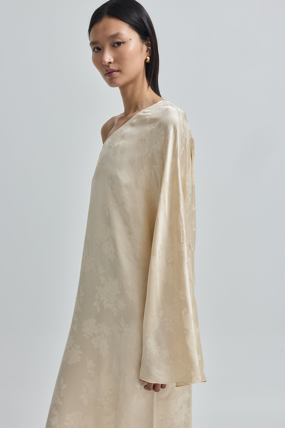 One Shoulder Jacquard Dress