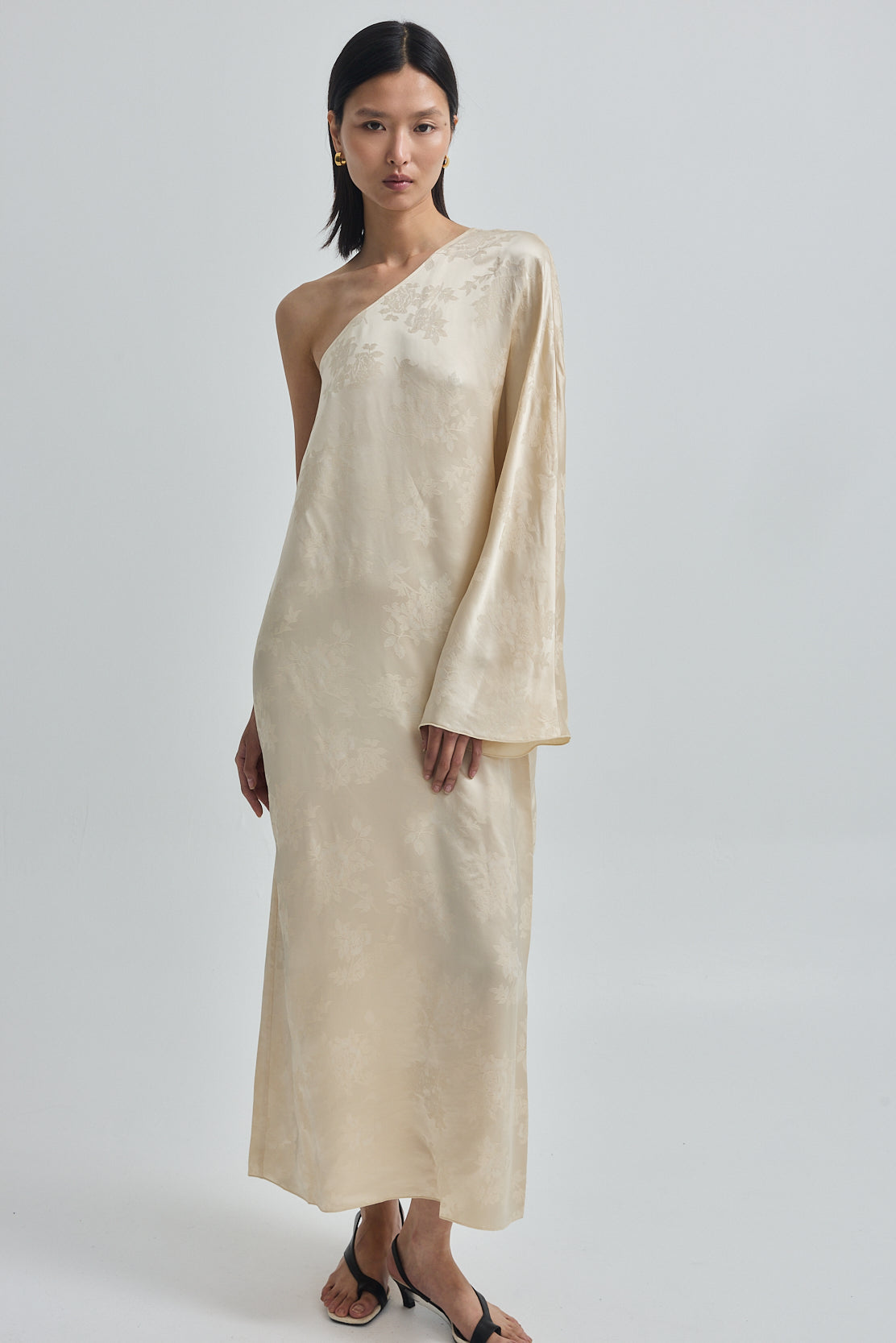 One Shoulder Jacquard Dress