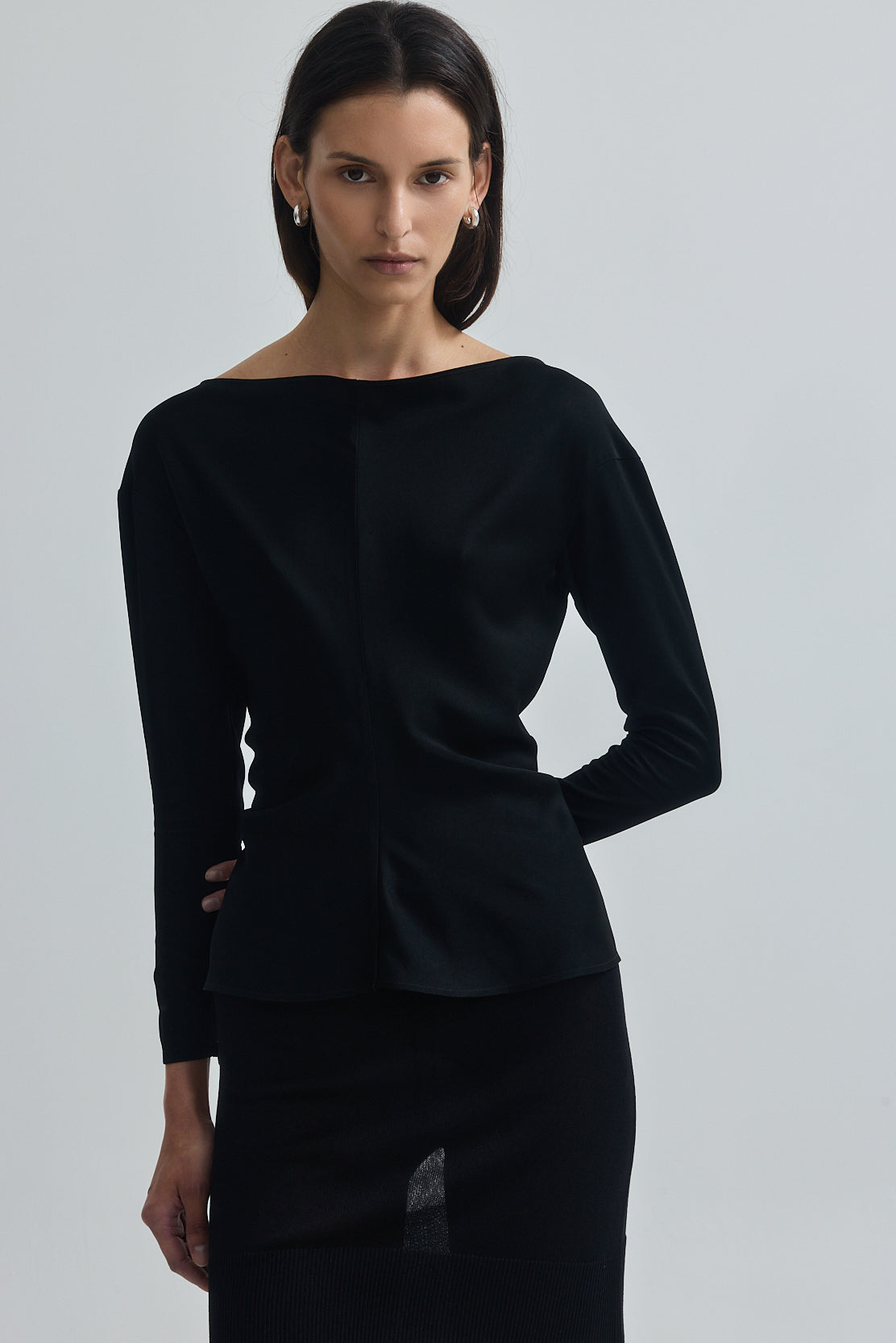 Fitted Boatneck Long Sleeve