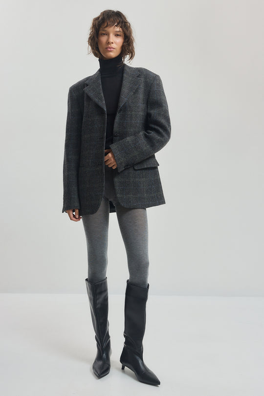 Tailored Wool Plaid Jacket