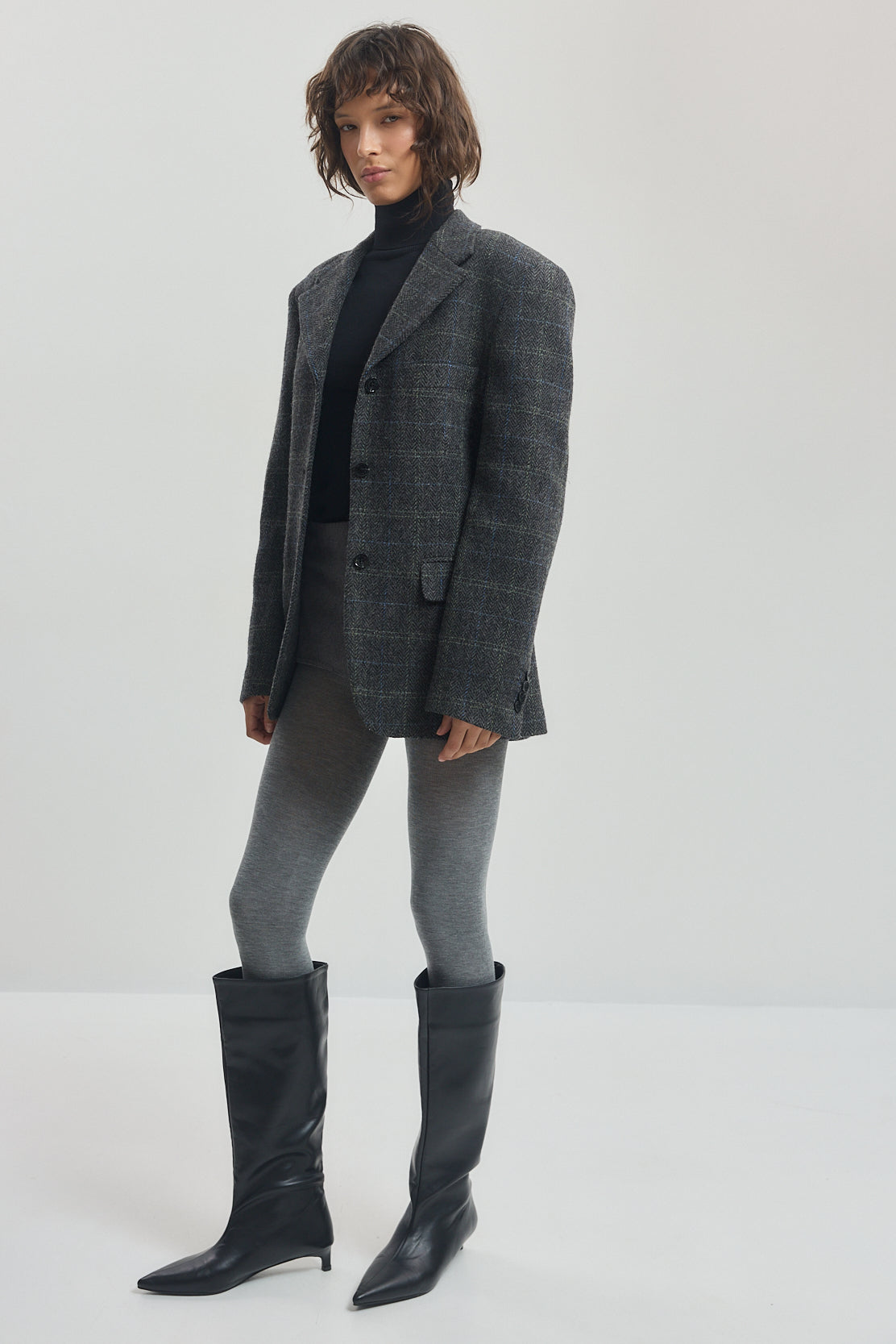 Tailored Wool Plaid Jacket