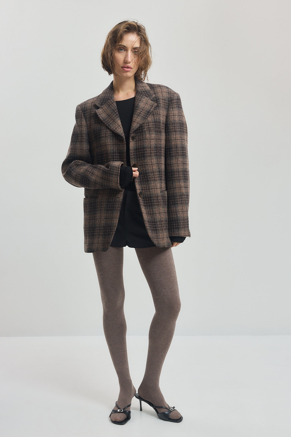 Tailored Wool Plaid Jacket