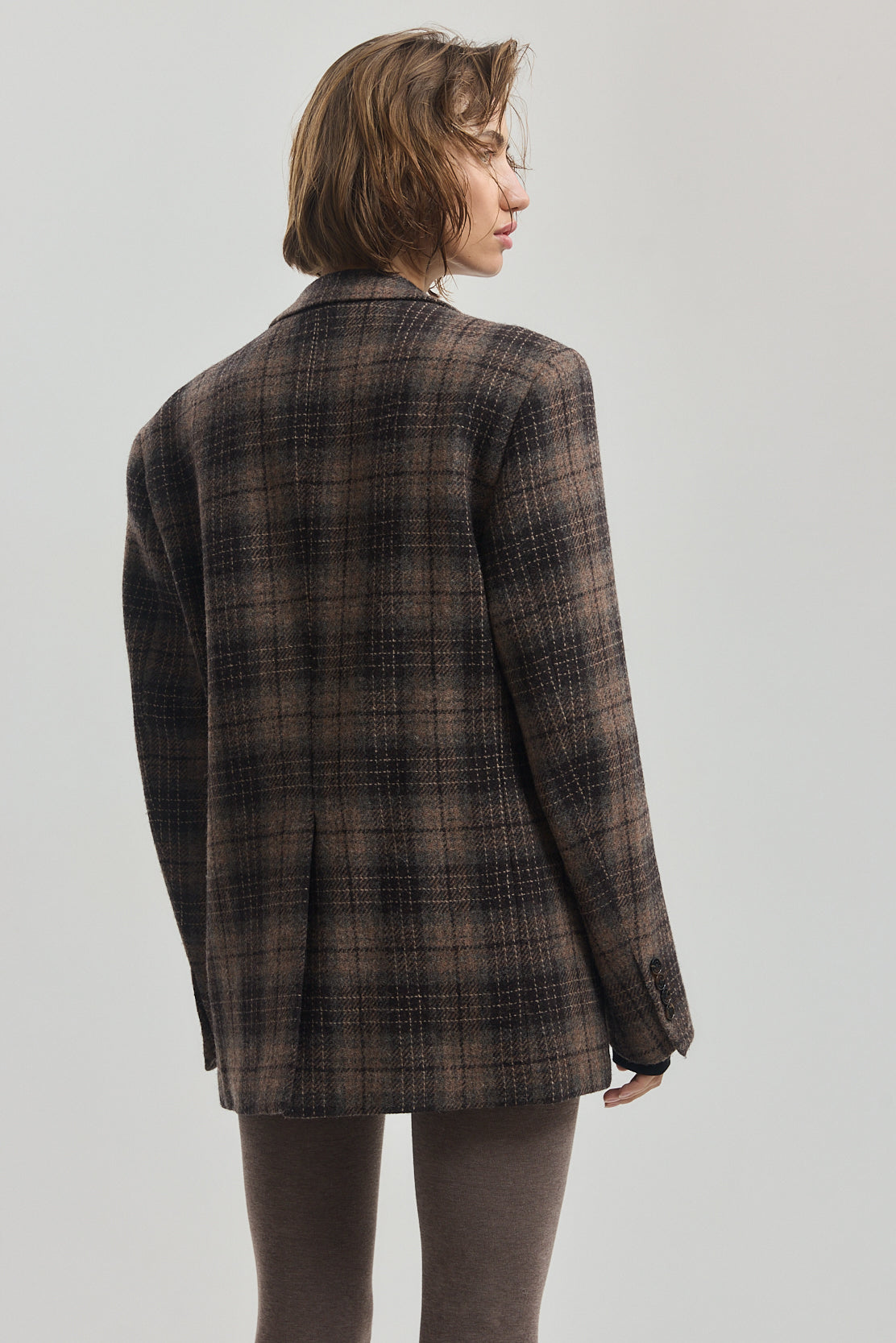 Tailored Wool Plaid Jacket