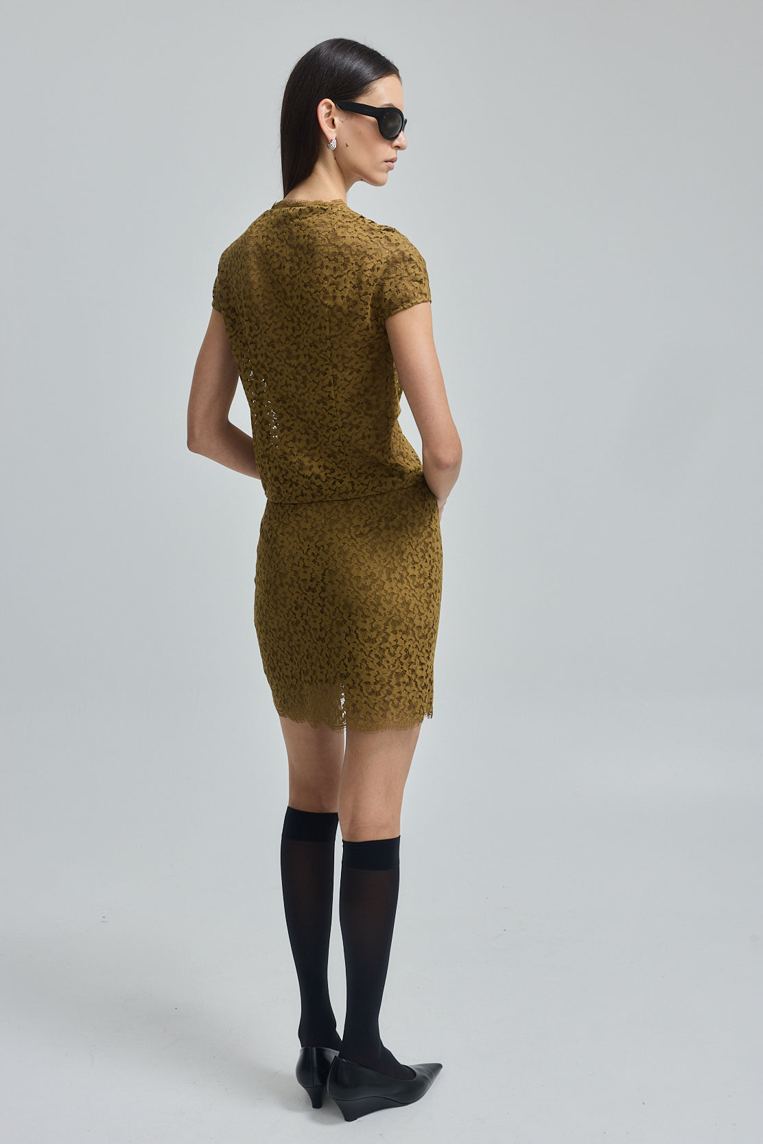Cupped Sleeve Lace Top