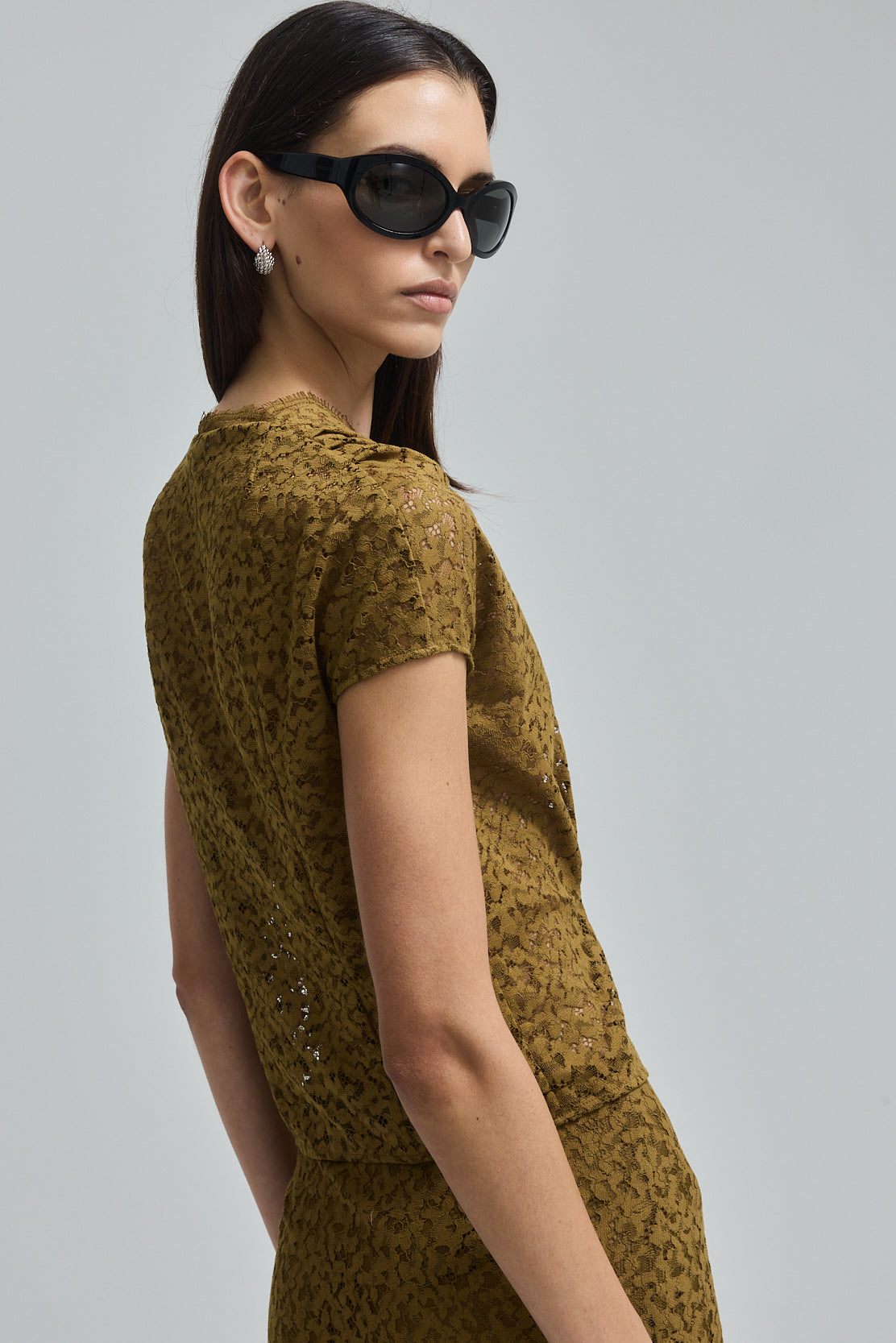 Cupped Sleeve Lace Top