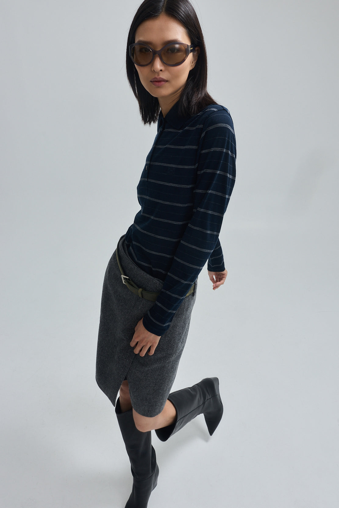 Wool Midi Wrap Skirt
