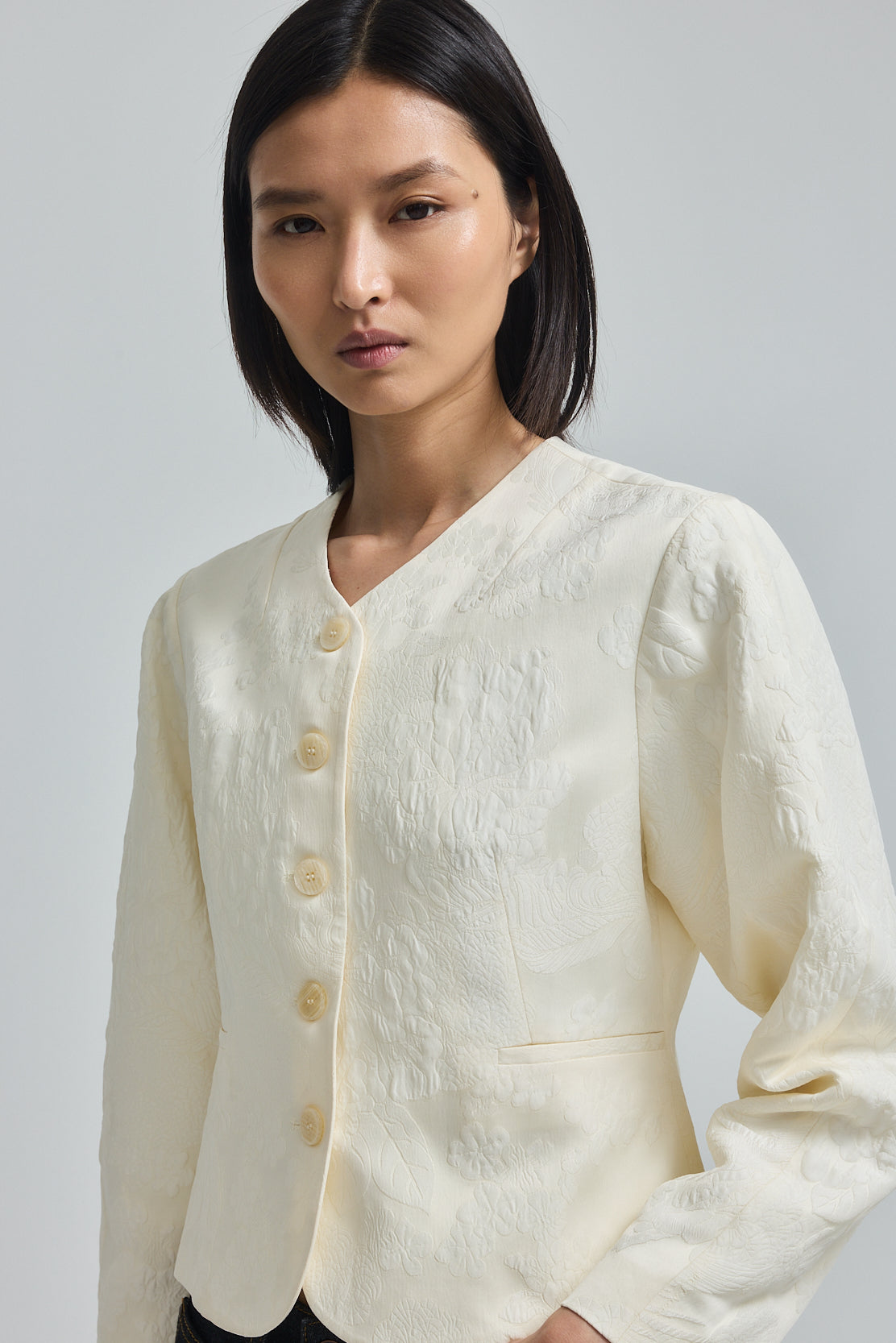 Cropped Jacquard Jacket