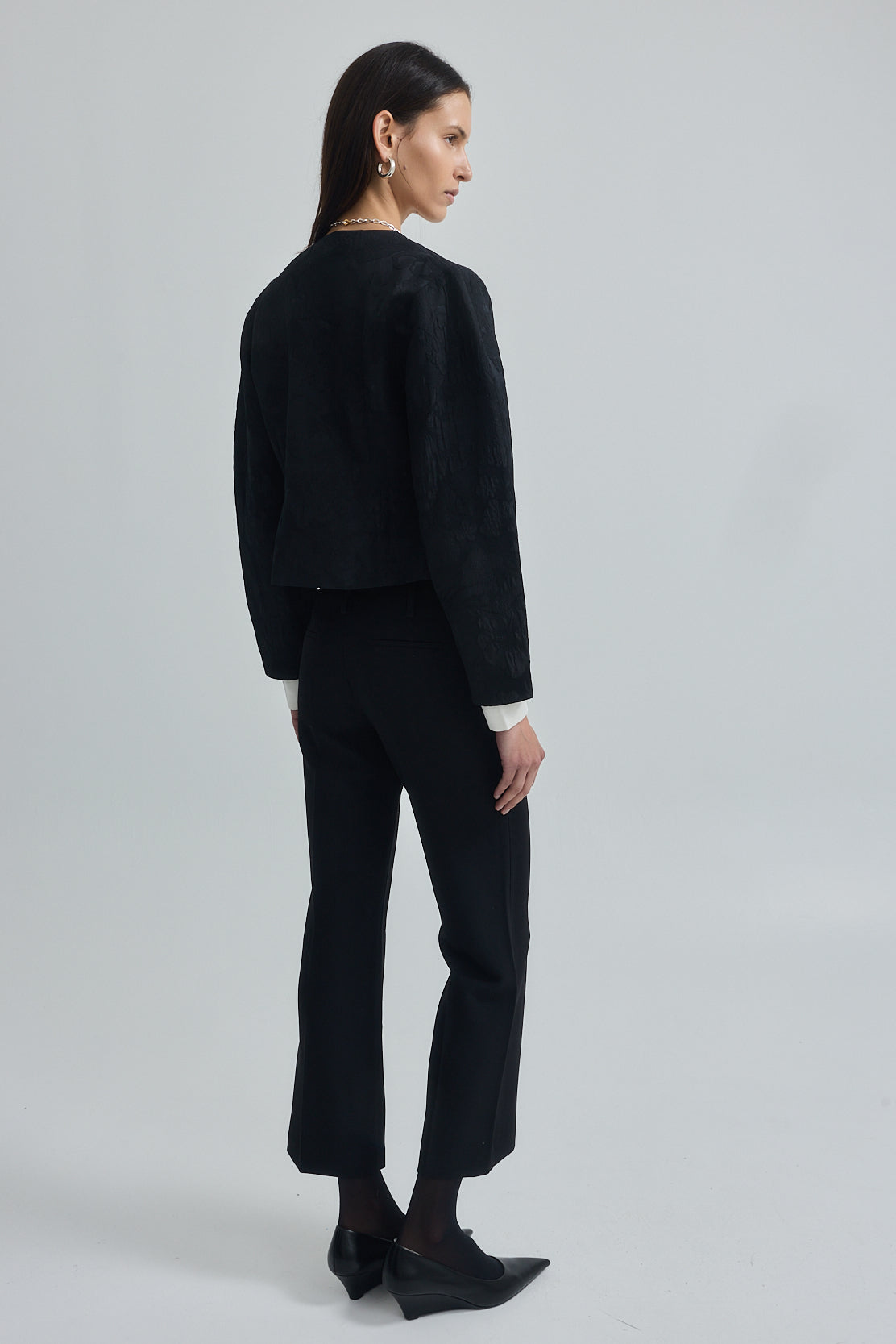 Cropped Jacquard Jacket