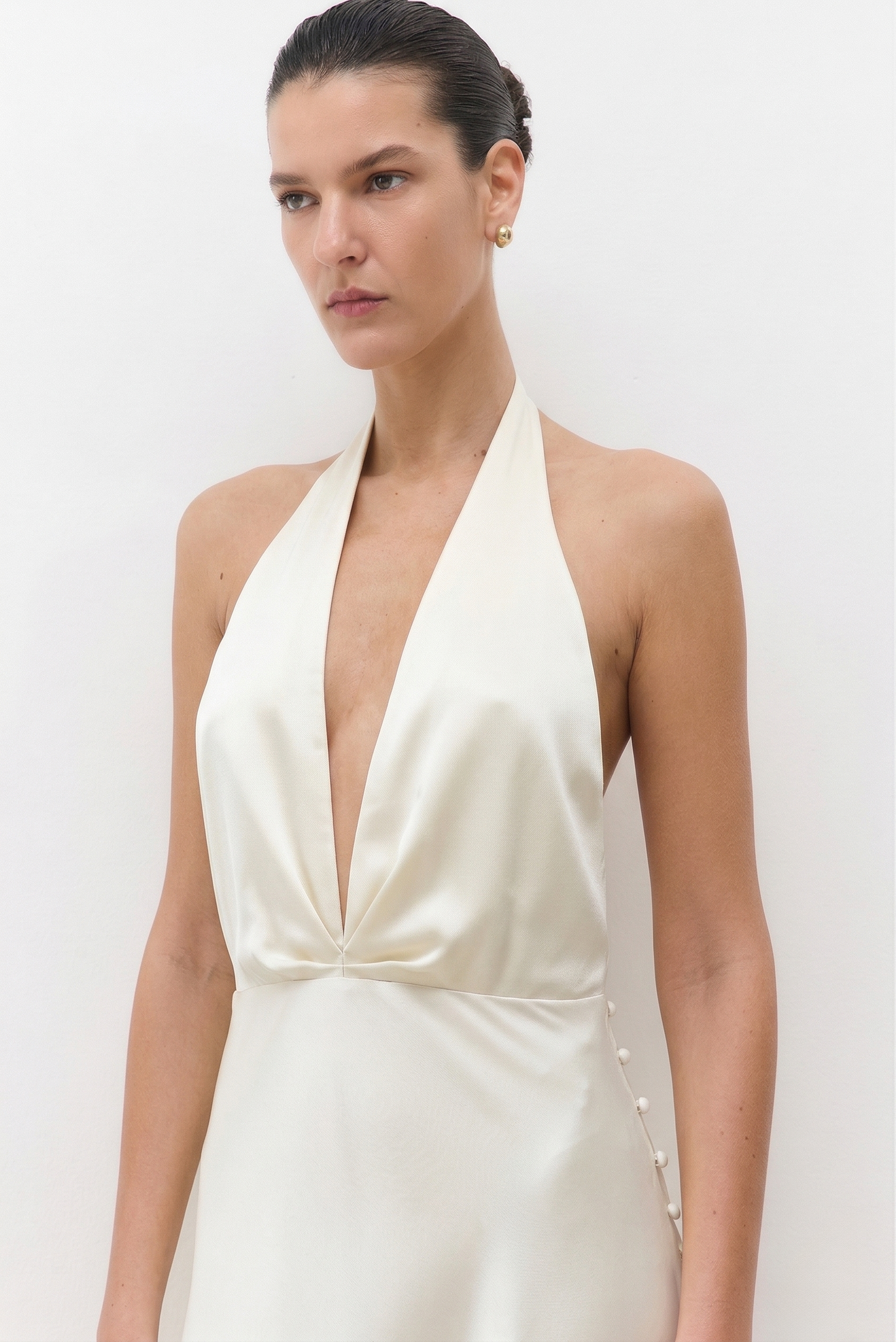 Satin Halter Maxi Dress