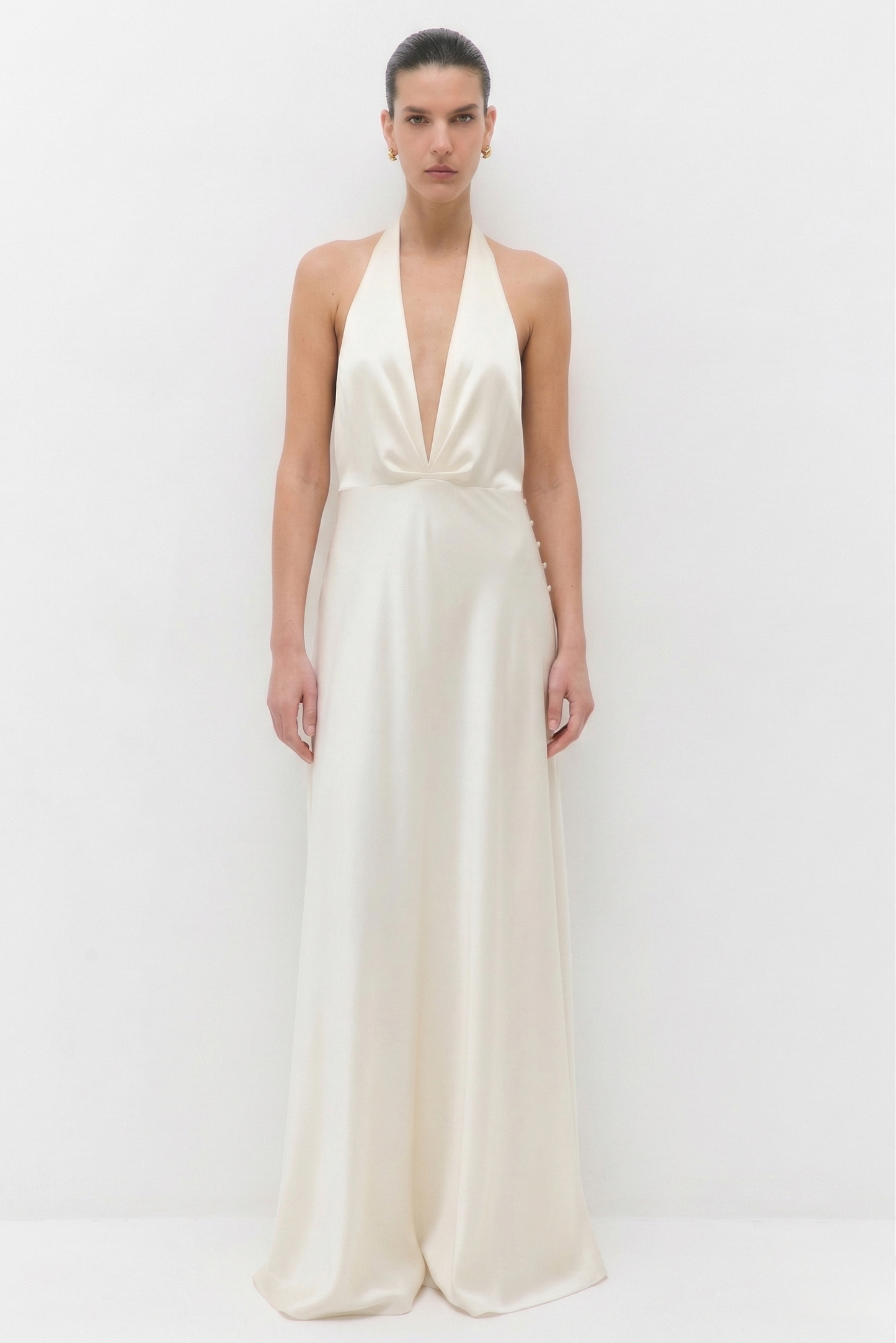 Satin Halter Maxi Dress