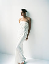 Satin Strapless Maxi Dress