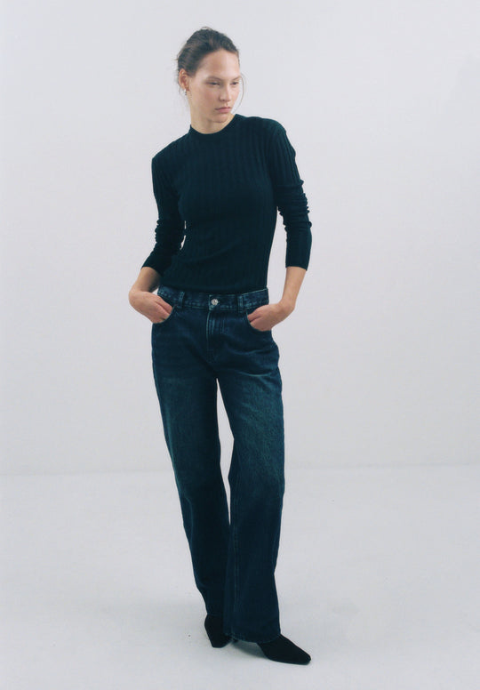 Soft Ribbed Crew Neck