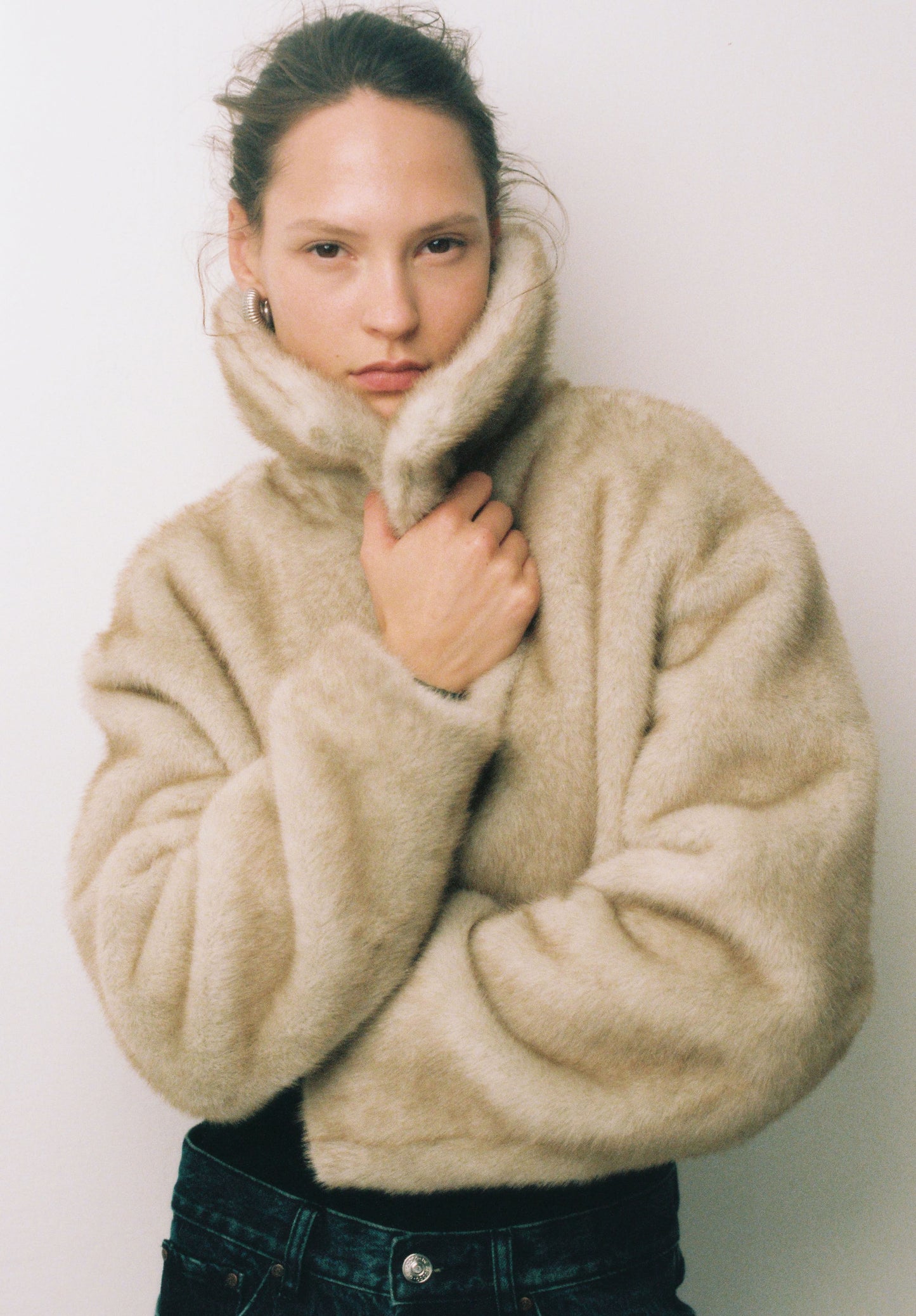 Faux Fur Cropped Coat