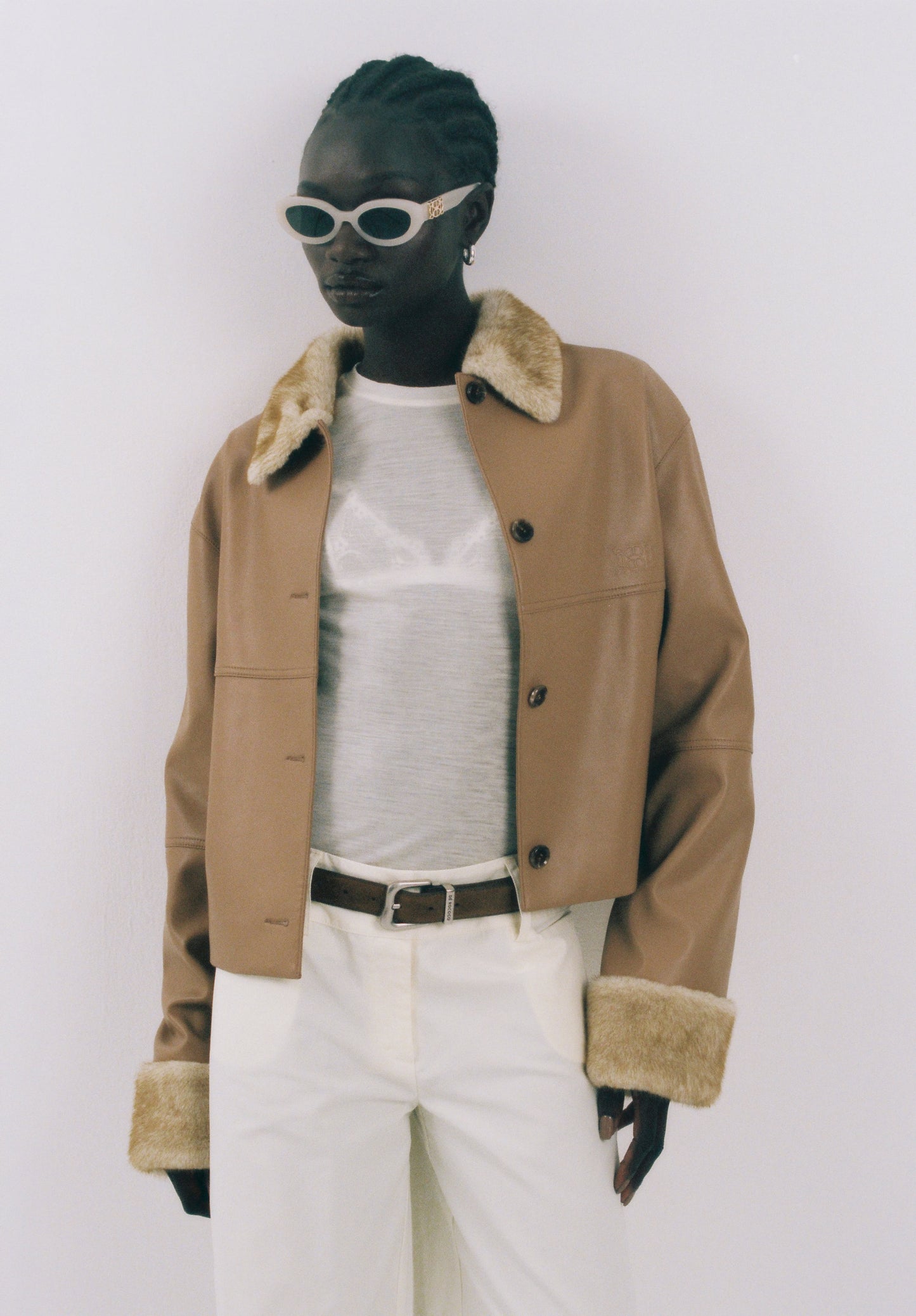 Vegan Leather Faux Fur Jacket