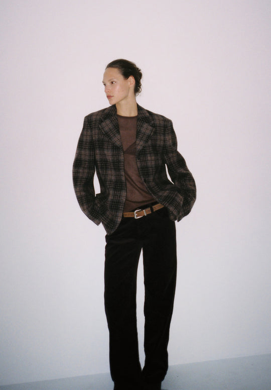 Tailored Wool Plaid Jacket - Dé Rococo