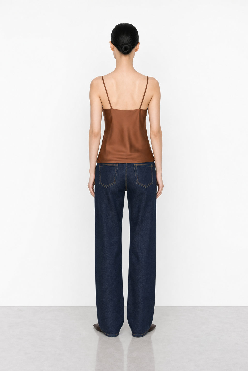 Satin V Neck Tank Top