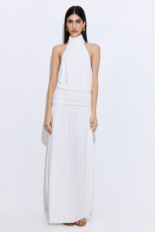Draped Jersey Maxi Dress