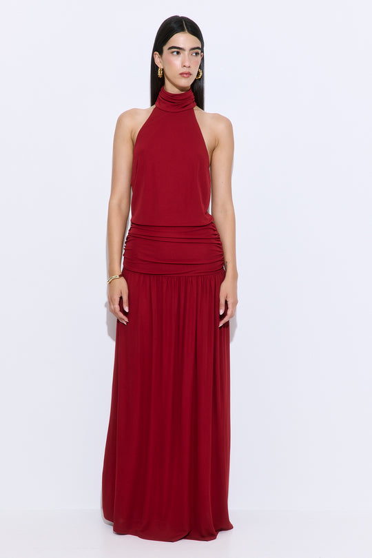 Draped Jersey Maxi Dress