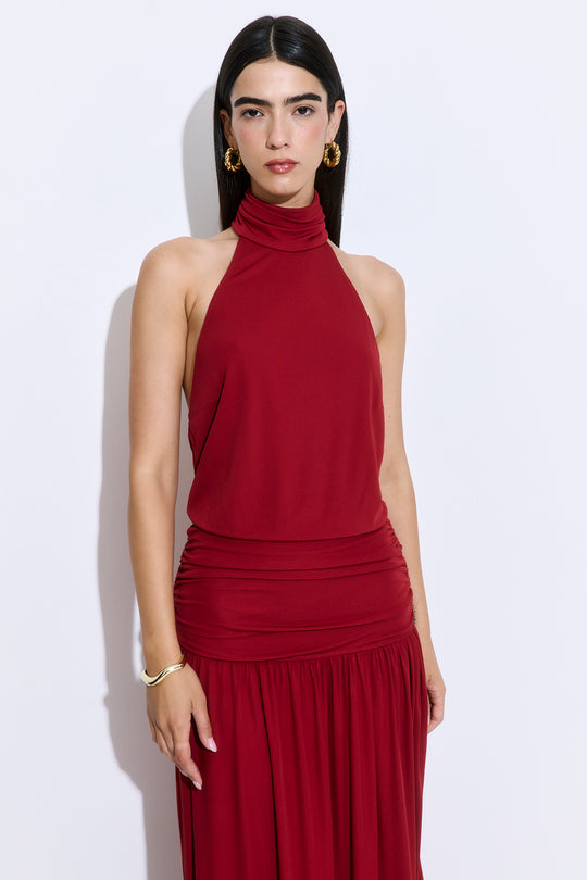 Draped Jersey Maxi Dress