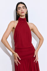 Draped Jersey Maxi Dress