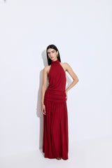 Draped Jersey Maxi Dress