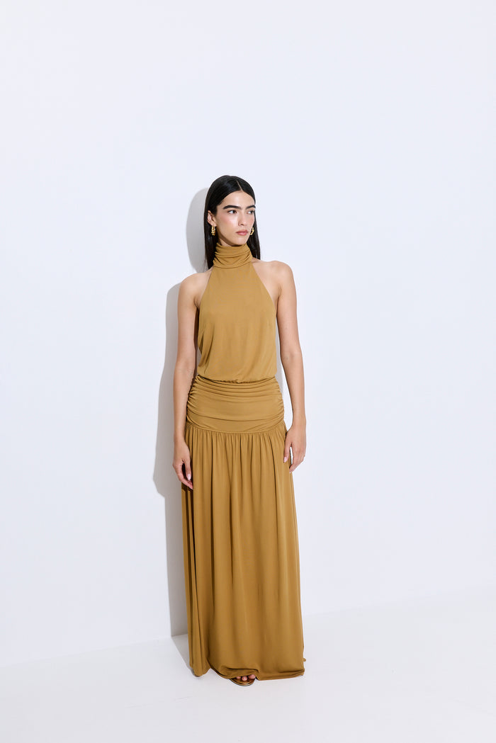 Draped Jersey Maxi Dress
