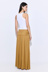 Draped Jersey Maxi Skirt