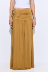 Draped Jersey Maxi Skirt