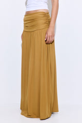 Draped Jersey Maxi Skirt