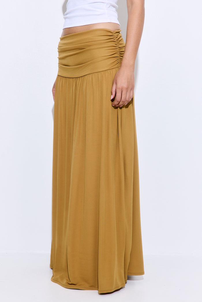 Draped Jersey Maxi Skirt