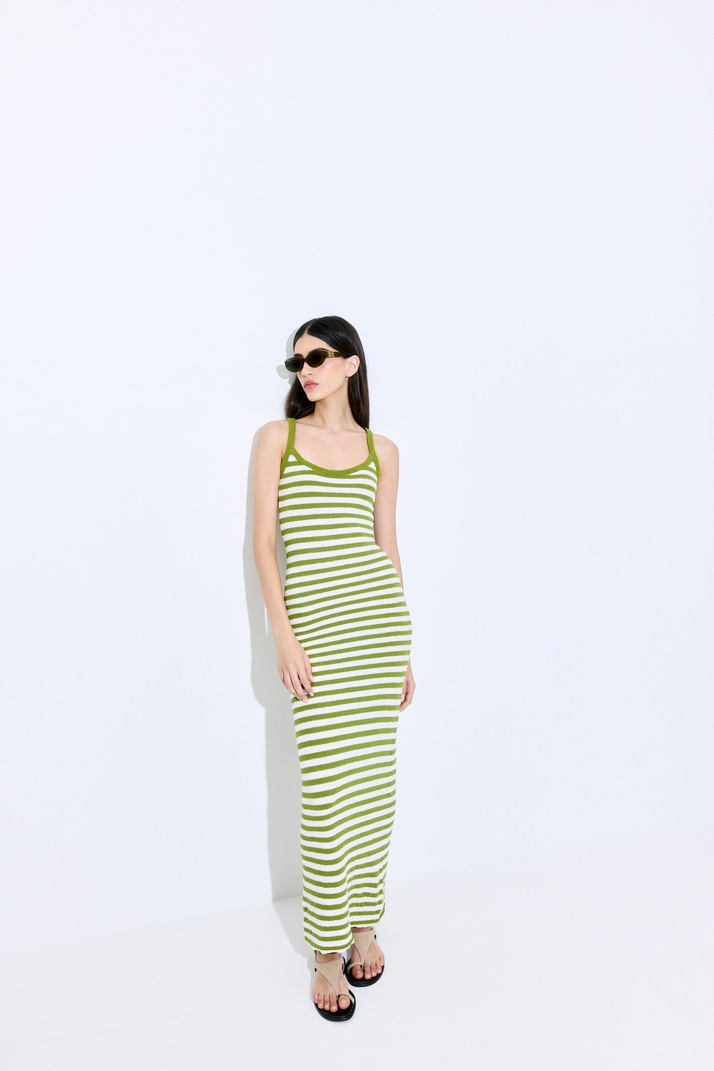 Boucle Strappy Maxi Dress