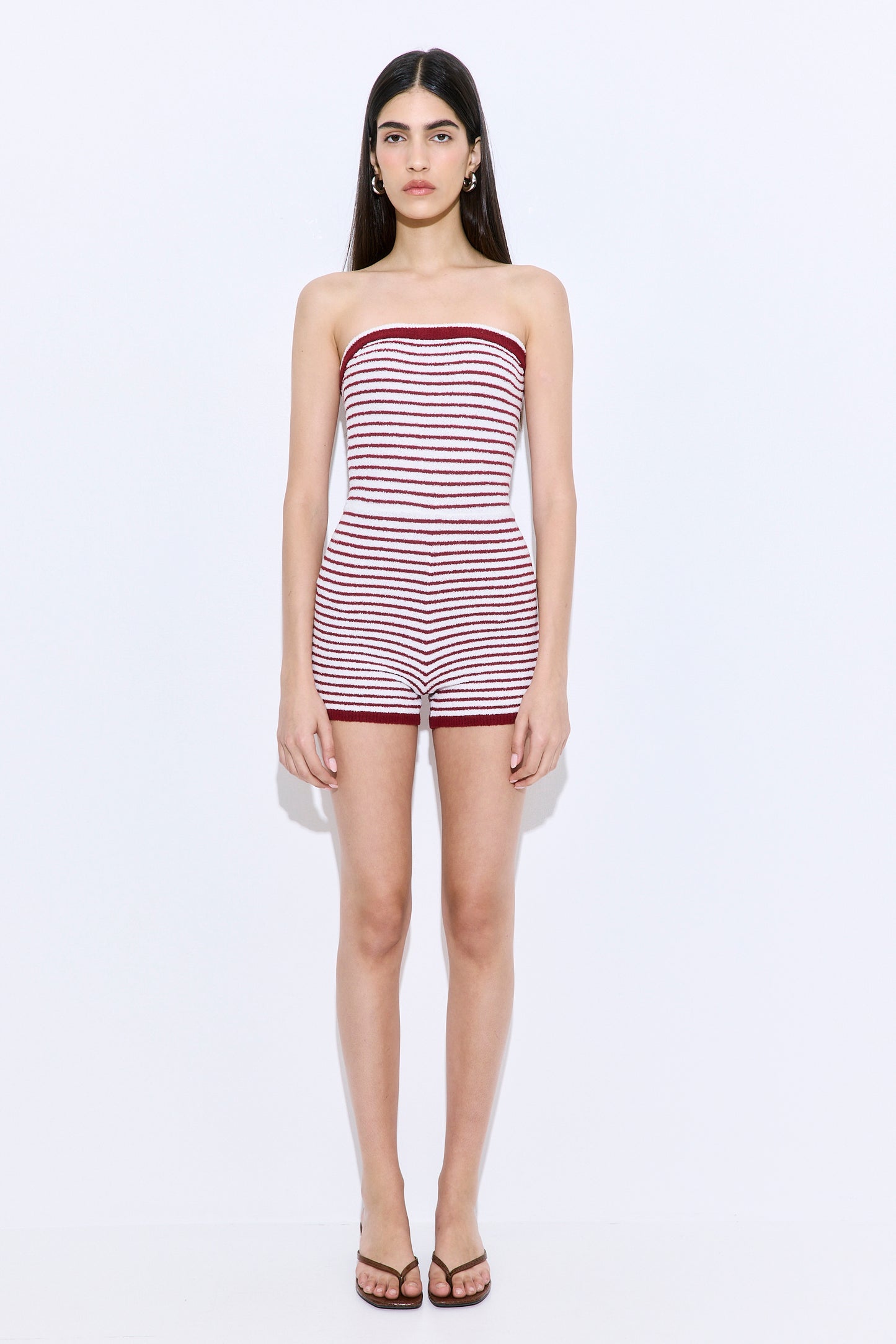 Boucle Strapless Romper
