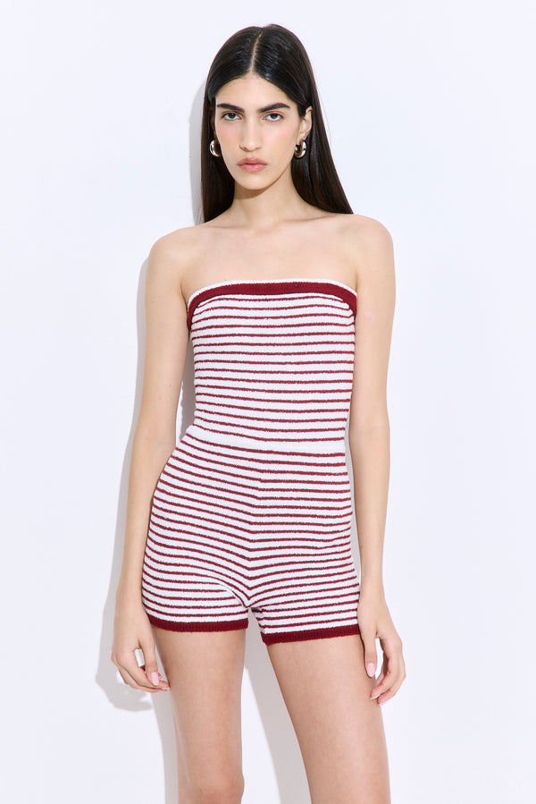 Boucle Strapless Romper