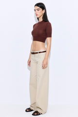 Semi Sheer Cropped Knit