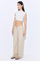 Cropped Sheer Sleeveless Knit